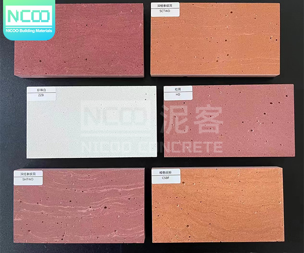 New material environmental protection travertine cement board stripe precast red cement board for wall decoration