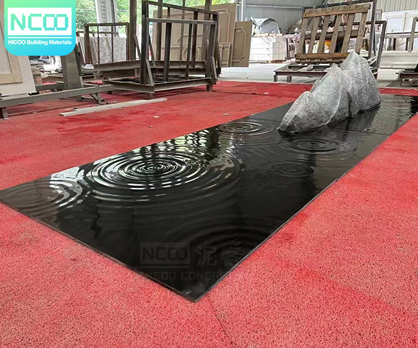 Commercial Building Decoration Liquid Marble Natural Stone Emerald Black Marble Water Corrugated Marble Slab