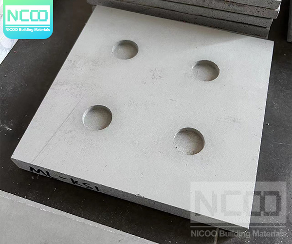 China Precast Concrete Panels Manufacturer Residential Decoration Grey Cement Concrete Tile with Decoration Holes