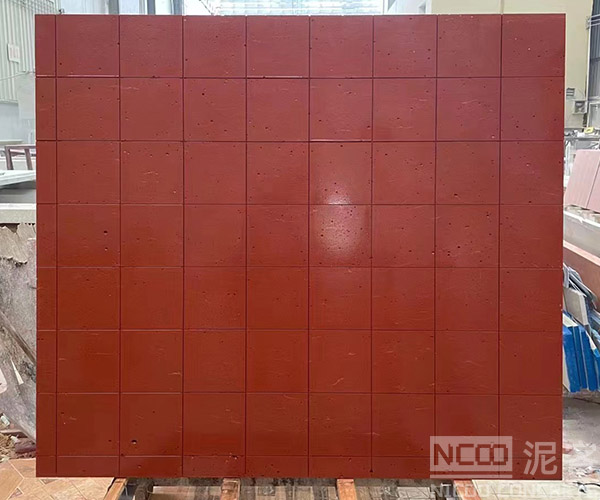 Red Pull Slot Artificial Travertine Cement Board for Clothing Stores